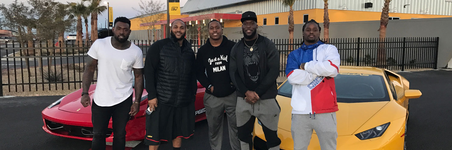 Five members of the NFL Tennessee Titans put the pedal to the metal driving luxury sports cars on the track at SPEEDVEGAS.